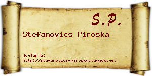 Stefanovics Piroska névjegykártya