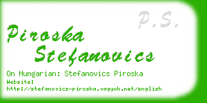 piroska stefanovics business card